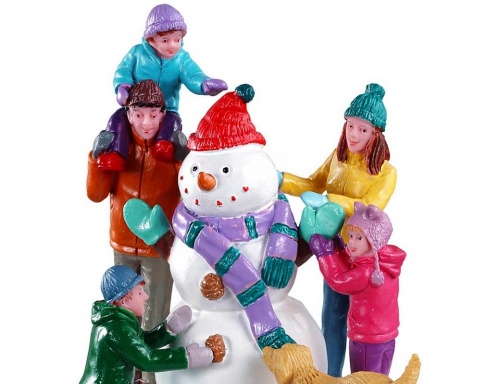Настольная композиция 'Дружная семья и снеговик', 9.8 см, LEMAX фото 2
