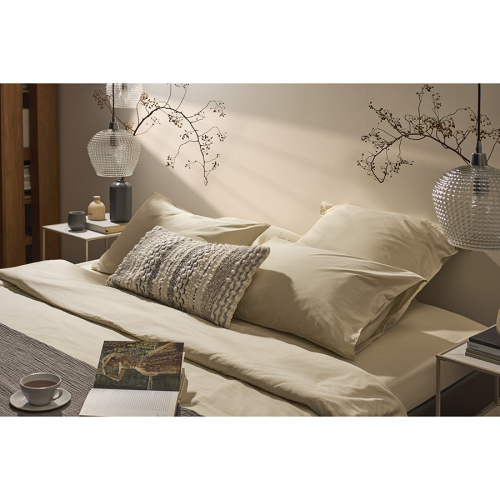 Комплект постельного белья из сатина серо-бежевого цвета с брашинг-эффектом из коллекции essential фото 10
