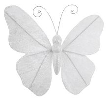 Набор украшений "Зимние бабочки", белый, на клипсах, Koopman International
