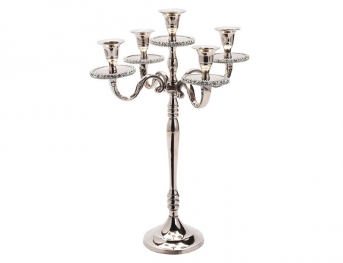 Канделябр "Алонзо", серебряный, на пять свечей, 41 см, Koopman International