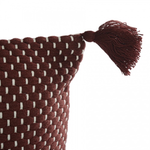 Подушка декоративная бордового цвета крупной вязки из коллекции ethnic, 30х60 см фото 3
