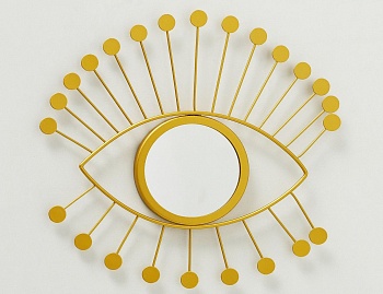 Настенное зеркало "Солнечное око", металл, золотое, 33 см, Boltze