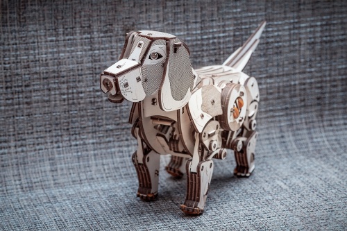 Конструктор деревянный 3D EWA Механический щенок Puppy фото 6