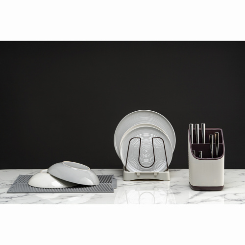 Органайзер для посуды ronja, 26,8х20,5 см, светло-серый/темно-сливовый фото 3