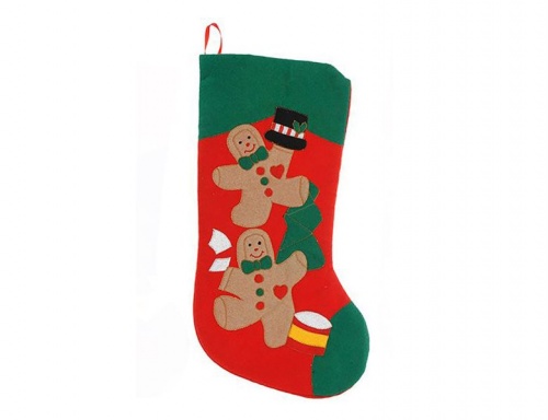 Носок для подарков "Веселый новый год - пряничные человечки", фетр, 53 см, Koopman International