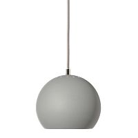 Лампа подвесная ball, светло-серая матовая, светло-серый шнур