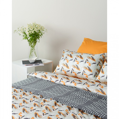 Комплект постельного белья двуспальный из сатина с принтом birds of nile из коллекции wild фото 5