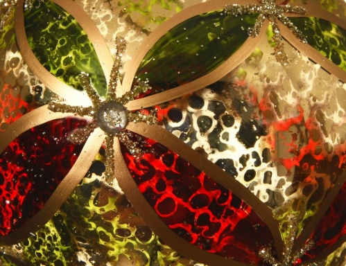 Набор стеклянных шаров "Цветочное великолепие", 8 см (упаковка 3 шт.), Kaemingk фото 2