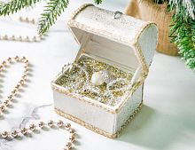 Ёлочная игрушка ЖЕМЧУЖНЫЙ СУНДУЧОК, металл, картон, 11 см, Winter Deco