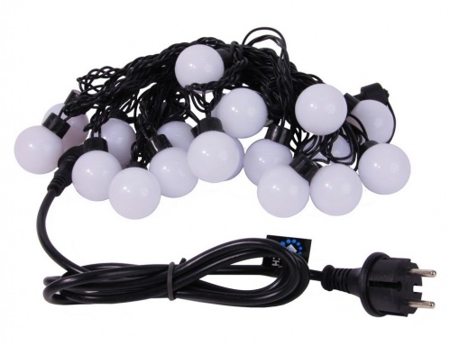 Светодиодная гирлянда "Большие" шарики, 20 RGB LED, 5+1.5 м, коннектор, черный провод, уличная, Rich LED фото 2