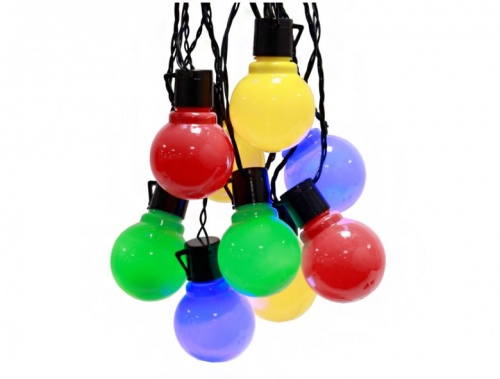 Электрогирлянда PARTY BALLS, 16 ярких цветных ламп, 4.5+5 м, уличная, STAR trading