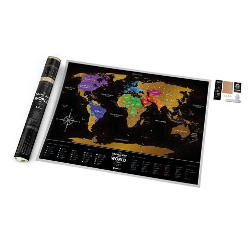 Карта travel map black world