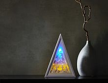 Декоративный светильник СВЕТ РОЖДЕСТВА, 8 синих/тёплых белых LED-огней, 31х22 см, таймер, батарейки, STAR trading