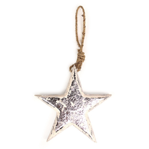 Украшения подвесные silver stars/trees/hearts, деревянные, в подарочной коробке, 24 шт. фото 3
