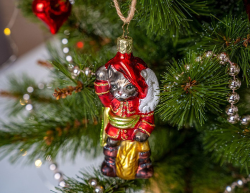 Ёлочная игрушка КОТ В САПОГАХ, стекло, 12 см, Inge Glas фото 3