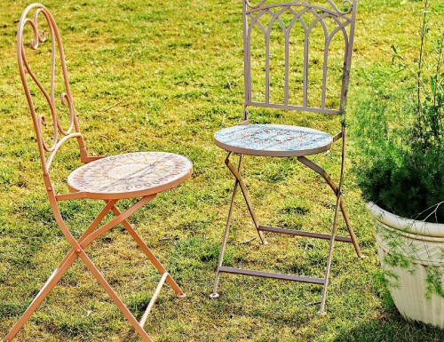Садовая мебель с мозаикой TURKISH ROMANCE (стол и 2 стула), металл, керамика, Kaemingk фото 5