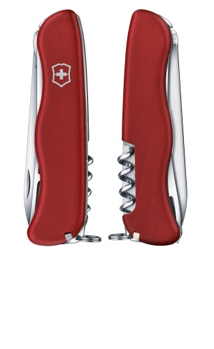 Нож Victorinox Cheese Master, 111 мм, 8 функций, с фиксатором лезвия, красный фото 5