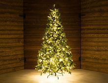 Искусственная елка с лампочками Барокко Премиум 180 см, теплые белые LED, ЛИТАЯ + ПВХ, GREEN TREES