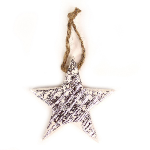 Украшения подвесные silver stars/trees/hearts, деревянные, в подарочной коробке, 24 шт. фото 6