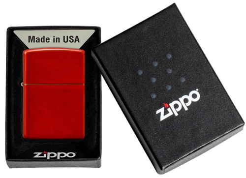 Зажигалка Zippo Classic, с покрытием Metallic Red, латунь/сталь, красная, матовая, 38x13x57 мм фото 10