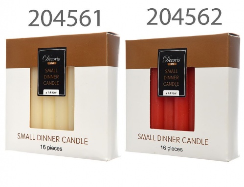 Свечи столовые "Мини", 10.5 см (упаковка 16 шт.), время горения 1.4 часа, разные модели, Kaemingk фото 2