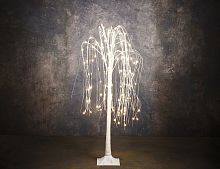 Светящаяся ПЛАКУЧАЯ ИВА, белая, тёплые белые мини LED-огни, 120 см, таймер, уличная, Edelman, Luca