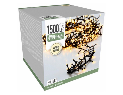 Светодиодная гирлянда Koopman Snake Comfort Basic 30 м, 1500 тёплых белых LED ламп, зеленый ПВХ, контроллер, IP44, Koopman International фото 3