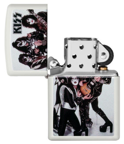 Зажигалка Zippo Kiss с покрытием White Matte, латунь/сталь, белая, матовая, 36x12x56 мм фото 2