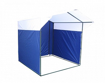 Торговая палатка «Домик» 2 x 2 из квадратной трубы 20х20 мм  бело-синий