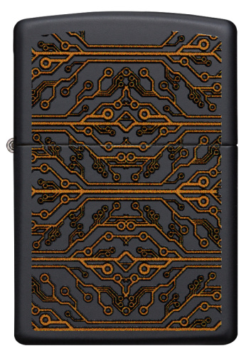 Зажигалка Zippo Circuit Pattern, покрытие Black Matte, латунь/сталь, черная, матовая, 38x13x57 мм фото 5