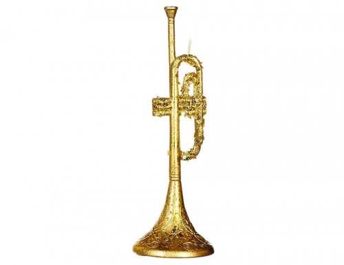 Ёлочная игрушка "Музыкальный инструмент", пластик, золотой, 25 см, разные модели, Goodwill фото 3