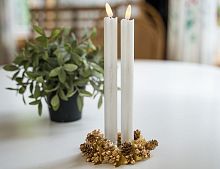 Набор рустикальных восковых свечей MAGIC FLAME, тёплые белые мерцающие LED-огни, 25.5 см