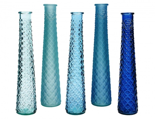 Декоративные стеклянные вазы SKY AND SEA, голубая гамма, 32 см (5 шт.), Kaemingk фото 3