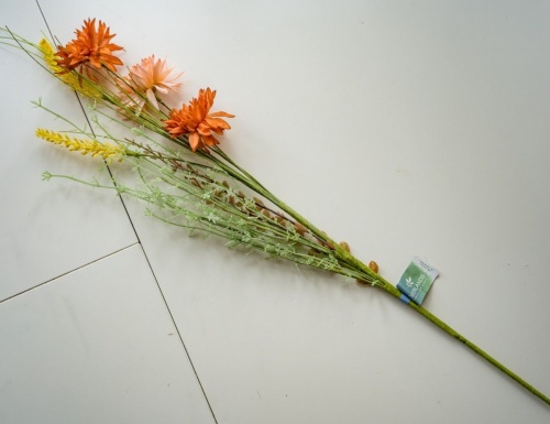Искусственные полевые цветы "Привет от лета", декоративная ветка, полиэстер, оранжевые, 60 см, Kaemingk фото 4