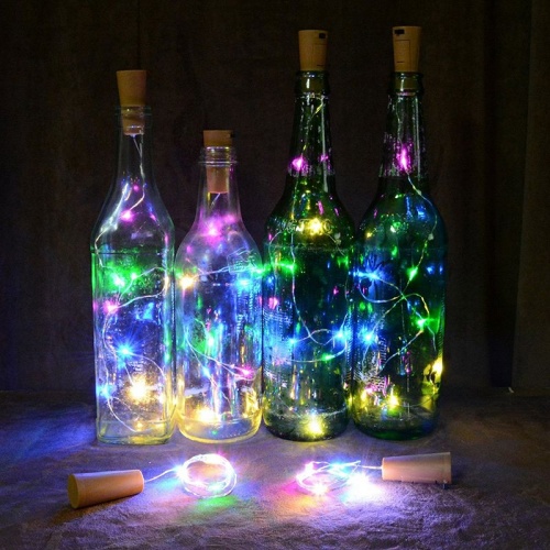 Электрогирлянда для бутылки "Роса", 30 разноцветных микро LED-огней, таймер, батарейки, Koopman International фото 2