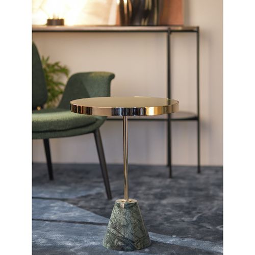 Столик кофейный kaya, D40,8 см, золотистый/зеленый фото 4