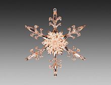 Снежинка "Зимняя лилия", акрил, прозрачный розово-золотой, 11х12.5 см, Holiday Classics