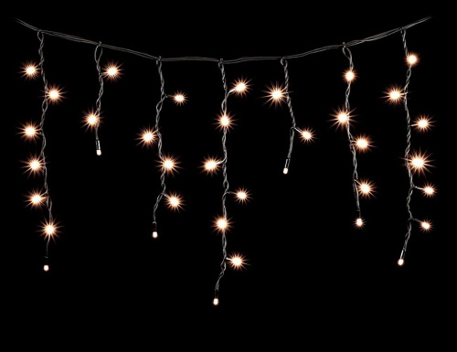 Светодиодная бахрома Legoled 3.1*0.5 м, 120 экстра теплых белых LED ламп, черный КАУЧУК, соединяемая, IP54, Laitcom