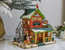 Домик 'Новогодний питомник Аспен', полистоун, подсветка, 20x18x13 см, батарейки, LEMAX
