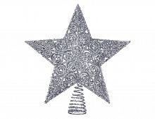 Ёлочная верхушка "Кружевная звезда", серебряная, 30 см, Kurts Adler