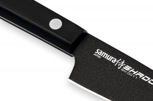 Нож Samura овощной Shadow с покрытием Black-coating, 9,9 см, AUS-8, ABS пластик фото 2