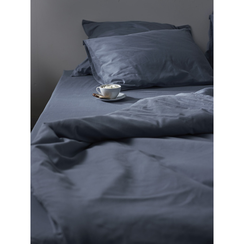 Комплект постельного белья из сатина джинсово-синего цвета с брашинг-эффектом из коллекции essential фото 6