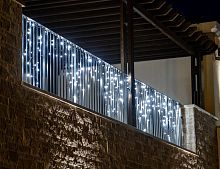 Светодиодная бахрома Legoled 3.2*0.9 м, 168 холодных LED-огней, холодное мерцание, черный КАУЧУК, соединяемая, IP65, BEAUTY LED