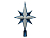 Ёлочная верхушка РОЖДЕСТВЕНСКАЯ ЗВЕЗДА, пластиковая, синий бархат, 25.5 см, Kaemingk (Decoris)