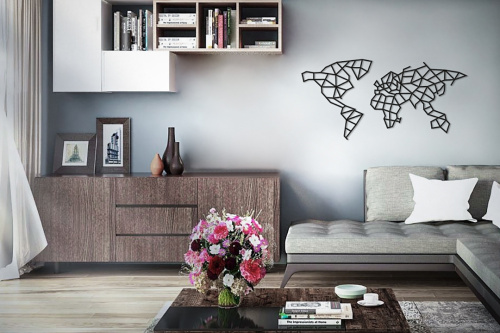 Деревянный декор настенный, панно, сборная модель EWA Design Карта Мира фото 5