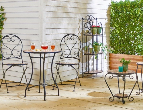 Комплект садовой мебели "Альгамбра", (стол и 2 стула), металл, мозаика, Kaemingk