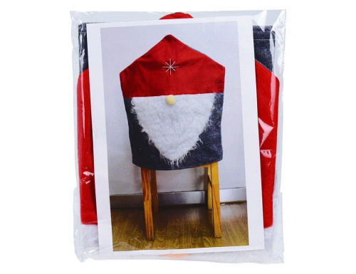 Новогодний чехол для стула СПЯЩИЙ ГНОМ в шапке, фетр, 50х60 см, Koopman International фото 2