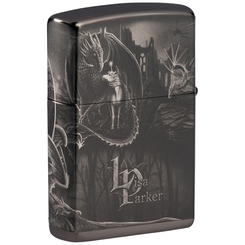 Зажигалка Zippo Lisa Parker с покрытием High Polish Black, чёрная, глянцевая, 38x13x57 мм фото 9