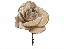 Украшение "Утончённая роза" на клипсе, перламутровая, 12x7 см, Kaemingk