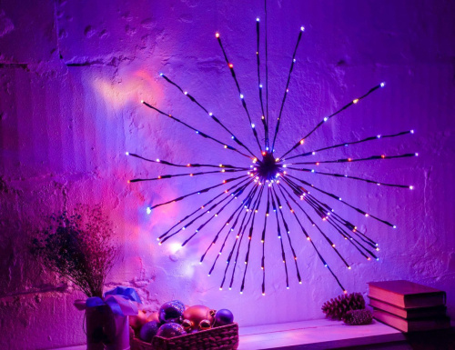 Светодиодное украшение ЁЖ - DANCING LIGHTS, 150 тёплых белых/разноцветных LED-огней, 70 см, таймер, ПДУ, уличное, Kaemingk фото 8